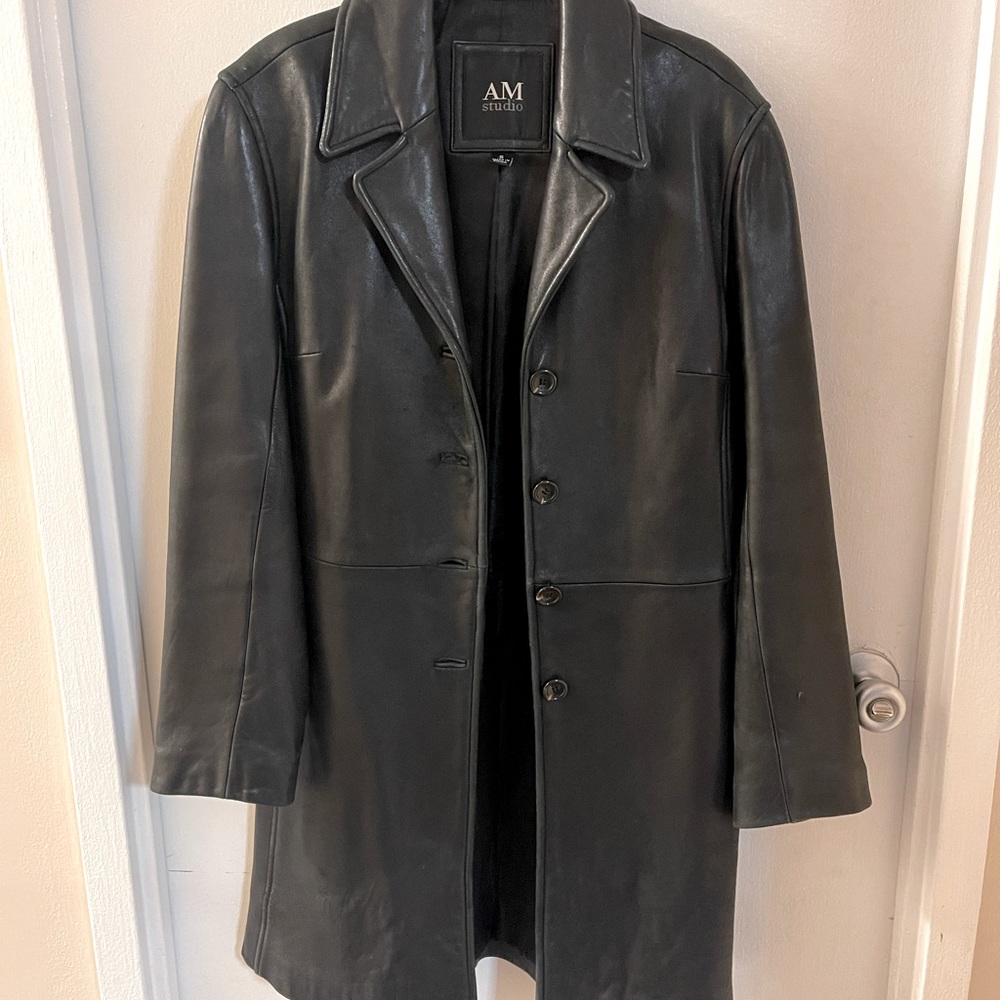 3/4 Length Leather Coat